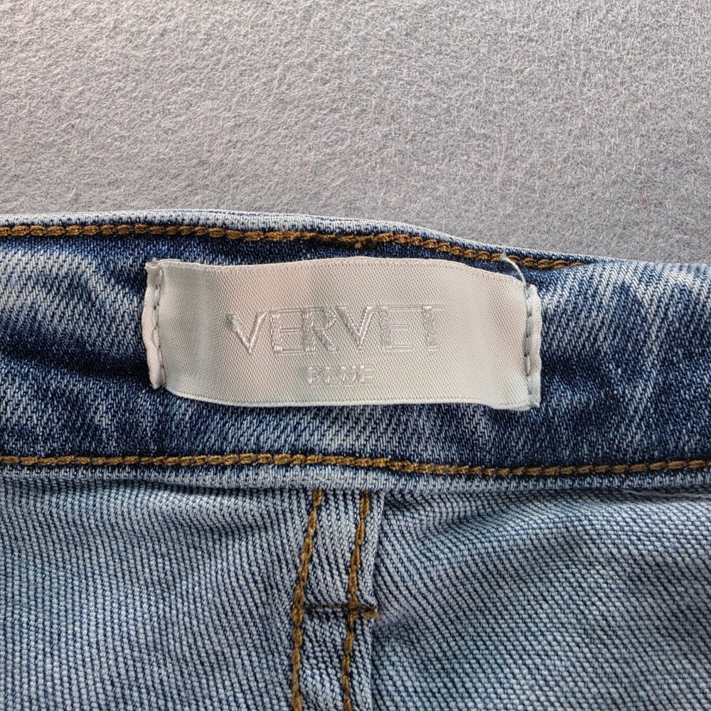 Vervet Rebecca High Waisted Denim Shorts L Distressed Cutoff Western T6367 - Picture 7 of 8